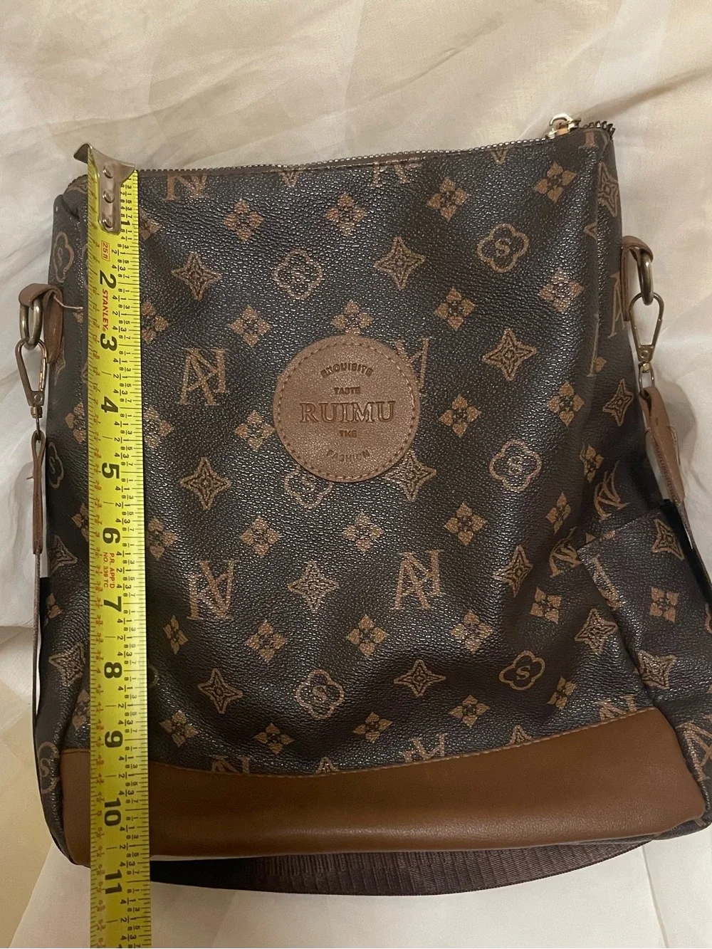 RUMU Monogram Crossbody Bag in Brown